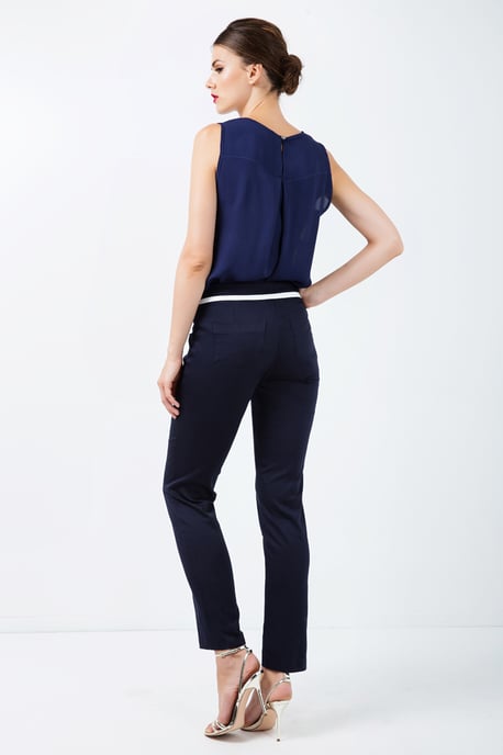 Broek met contrast witte streep - Image 3