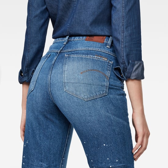G-Star RAW 3301 Ultra High Straight Ripped 7/8-Length Jeans