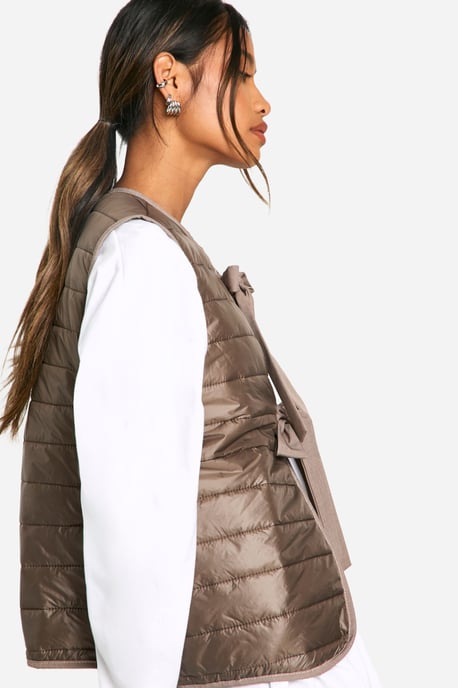 Bow Detail Padded Gilet - Image 4