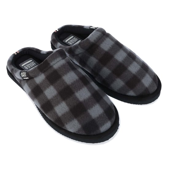 Men's Jack Jones Check Slipper in Grey