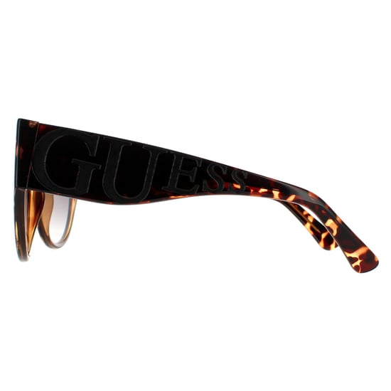 Guess Cat Eye Womens Dark Havana Smoke Mirror Sunglasses