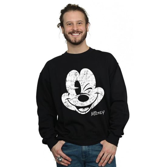 Disney Mens Mickey Mouse Face Sweatshirt (Black)