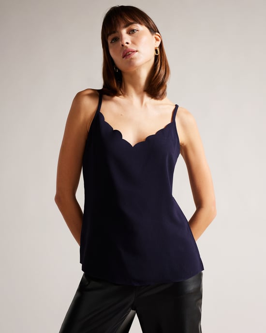 Ted Baker Siina Scallop Neckline Cami Top, Navy