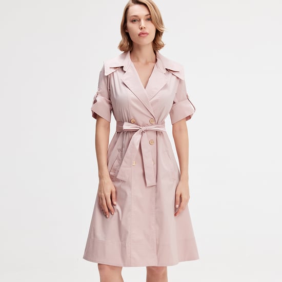 Klänning med trenchcoat i bomull - Image 2