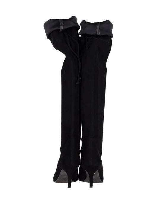 Stuart Weitzman Tieland Over-The-Knee Boots in Black Suede - Image 4