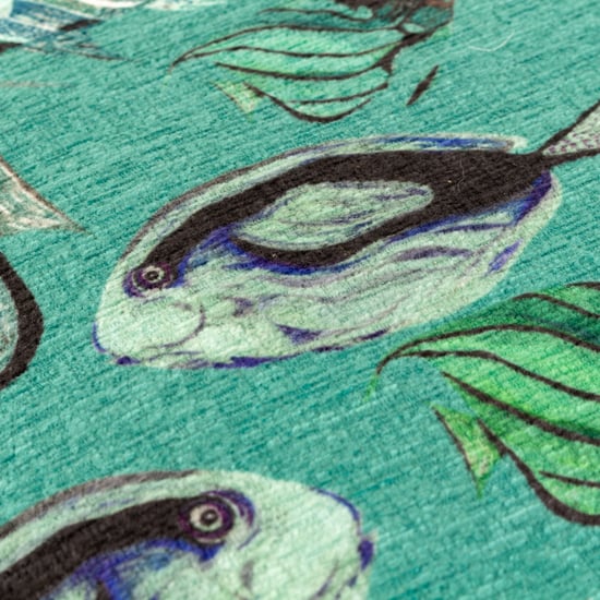 Wylder Tropics Abyss Fish Repeat Chenille Feather Filled Cushion - Image 4