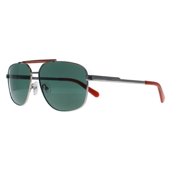 Guess Aviator Mens Shiny Gunmetal Green GU00054