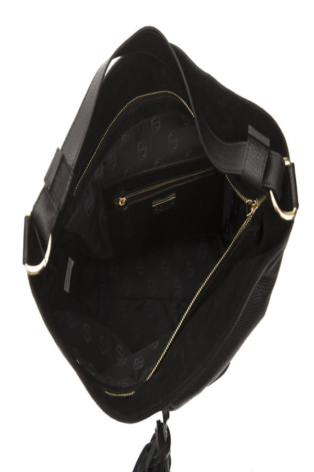 Pompei Donatella Women's Black Leather Shoulder Bag