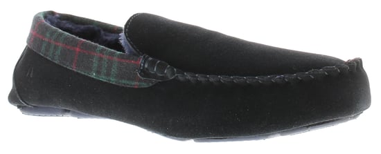 Hush Puppies Mens Moccasin Slippers Andreas Suede Leather navy - Image 1