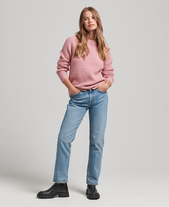 Superdry Tweed Ribbed Crew Neck Jumper