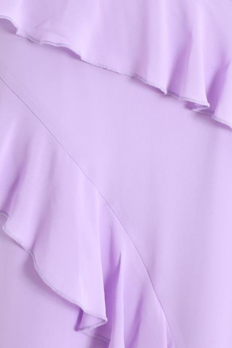 Lilac Chiffon Frill Drop Shoulder Maxi Dress
