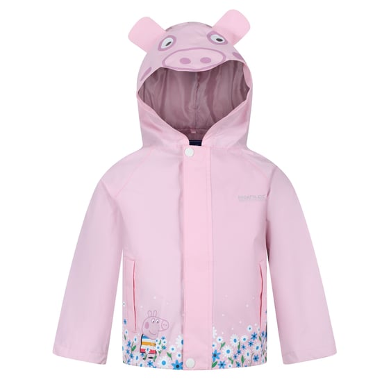 Regatta Childrens/Kids Peppa Pig Hooded Waterproof Jacket (Pink Mist)