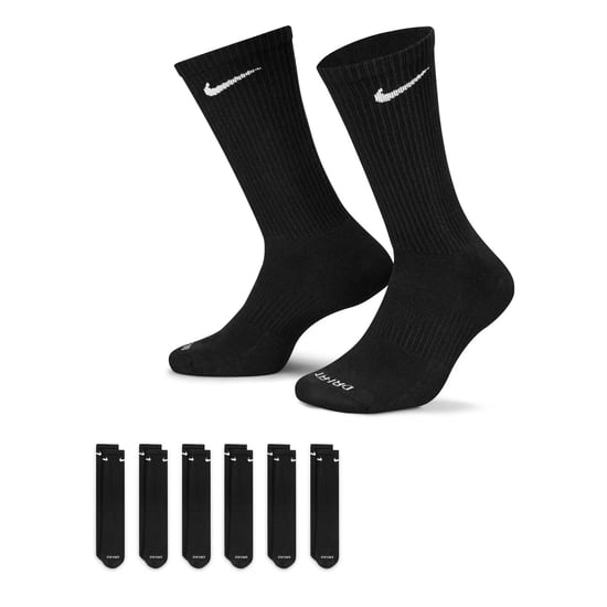 Nike Everyday Plus Cushioned Training Crew Socks (6 Pairs) Black