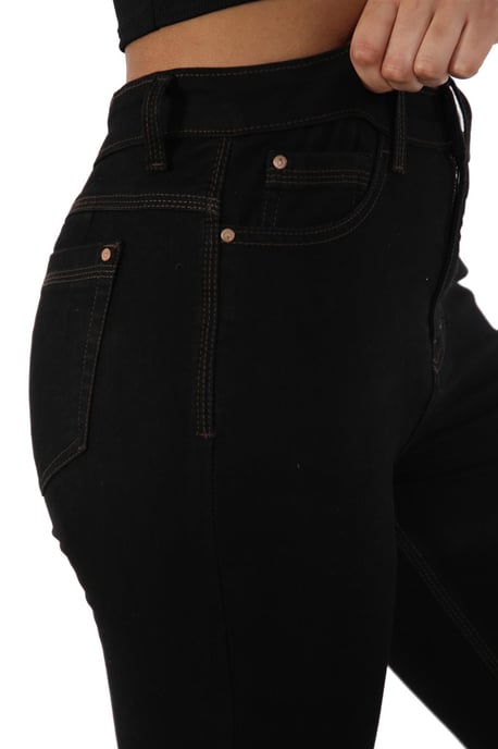 Dames Magic Shaping High Waisted Skinny Jeans in Zwart - Image 4