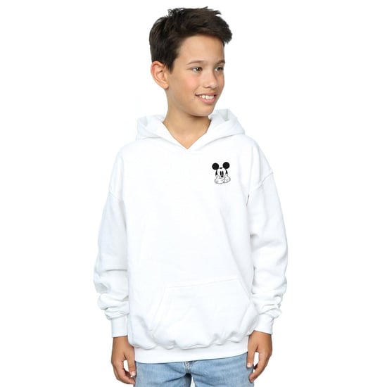 Disney Boys Mickey Mouse Dont Speak Breast Print Hoodie (White)