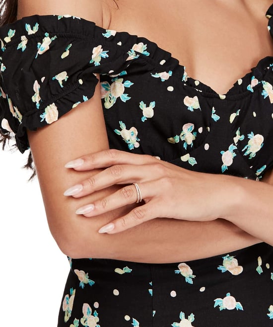 Free People Women's Dress Black Size Medium M A-Line Fruit Print Mini