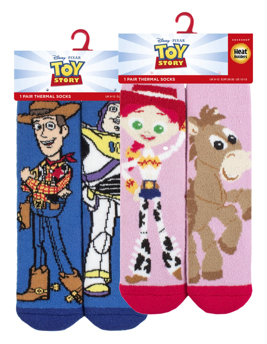2 Pair Multipack Kids Toy Story Socks | Heat Holders | Novelty Thermal Warm Funny Woody Disney Socks for Boys - Toy Story - Image 2
