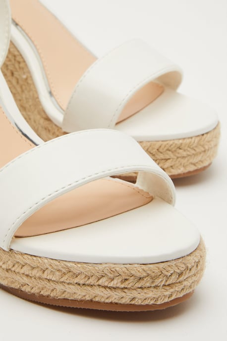 White Woven Wedges