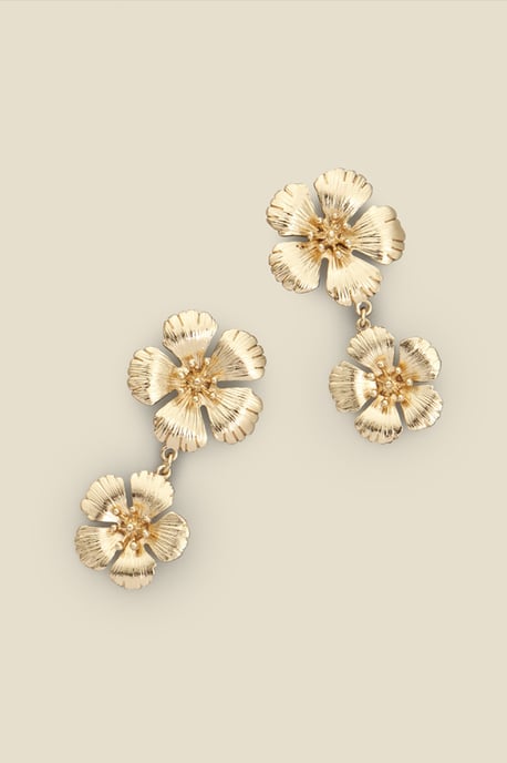 Gold Flower Detail Earrings