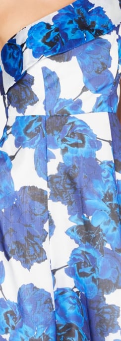 Adrianna Papell Women's Dress Blue Size 14 A-Line Floral Pockets