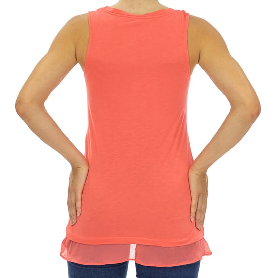 Women's wide round neck tank top 73T2EX1