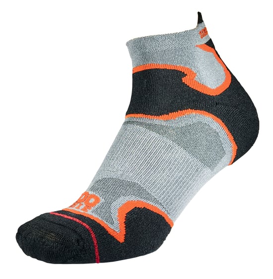 1000 Mile - Mens Fusion Ankle Repreve Padded Anti Blister Socks - Silver / Orange - Image 1