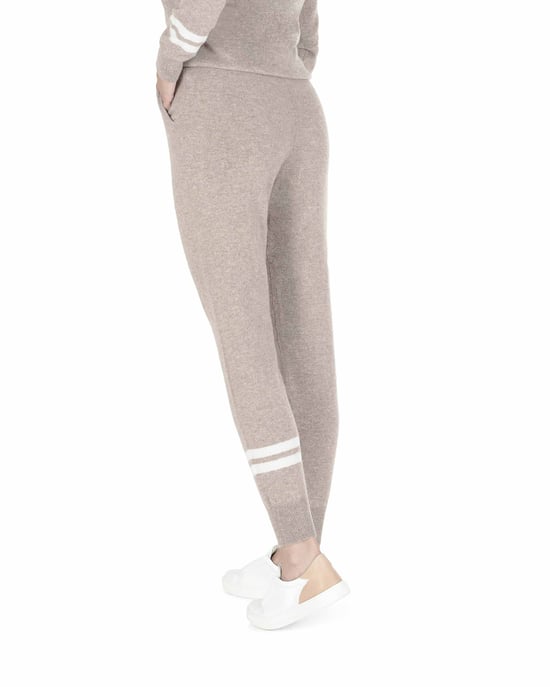 Crown Of Edinburgh Cashmere Track Pants Morningside Camel D - Image 4