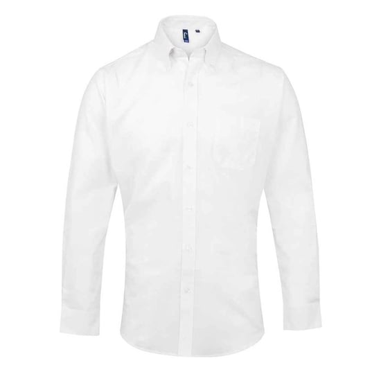 Premier Mens Signature Oxford Long-Sleeved Formal Shirt (White) - Image 1