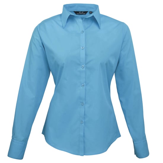 Premier Dames/Dames Popeline Blouse met Lange Mouwen (Turquoise) - Image 1