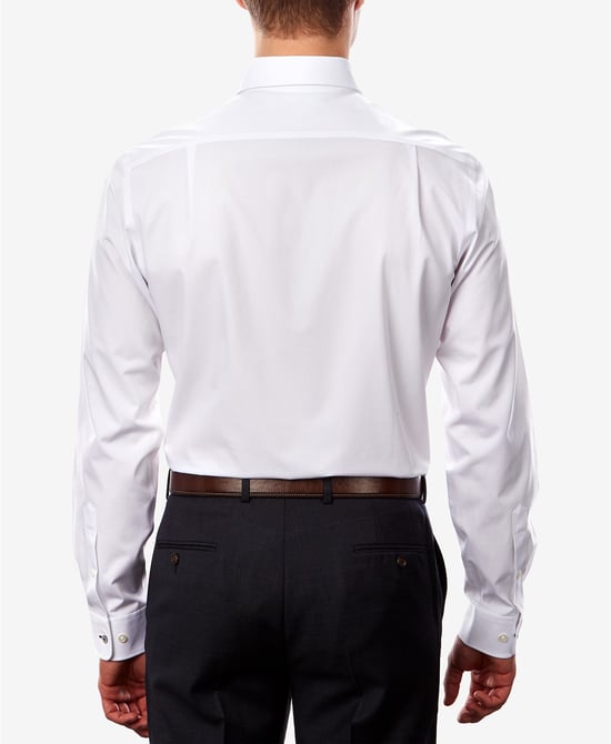 Tommy Hilfiger Mens Dress Shirt Silver Size 16 1/2 Athletic Fit Th Flex