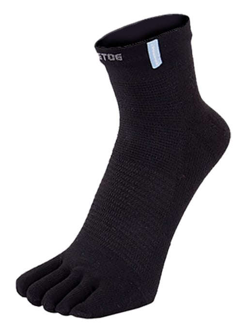 TOETOE - Mens & Ladies Moisture Wicking Outdoor Trainer Liner Toe Socks - Black - Image 1