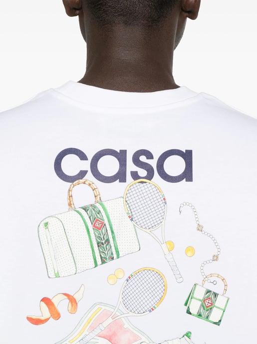 Casablanca Equipment Sportive Cotton T-Shirt in White - Image 5