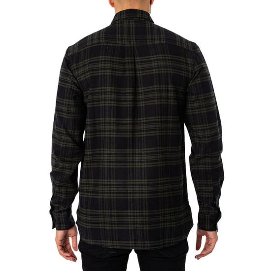 Lyle & Scott Long Sleeve Mountain Moss Green Checkered Flannel Shirt - Image 3