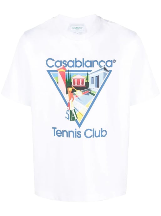 Casablanca La Joueuse Tennis Club T-Shirt in White - Image 1