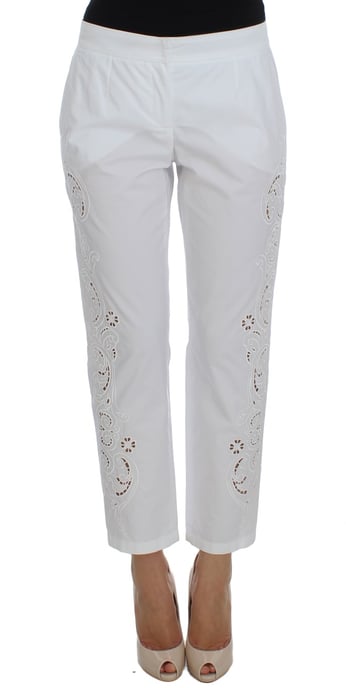 Dolce & Gabbana Women's White Floral Cutout Dress Sicily Pants - Image 1