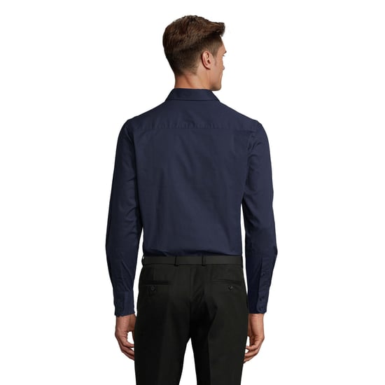 SOLS Heren Brighton Stretch Business Shirt met lange mouwen (Donkerblauw) - Image 2
