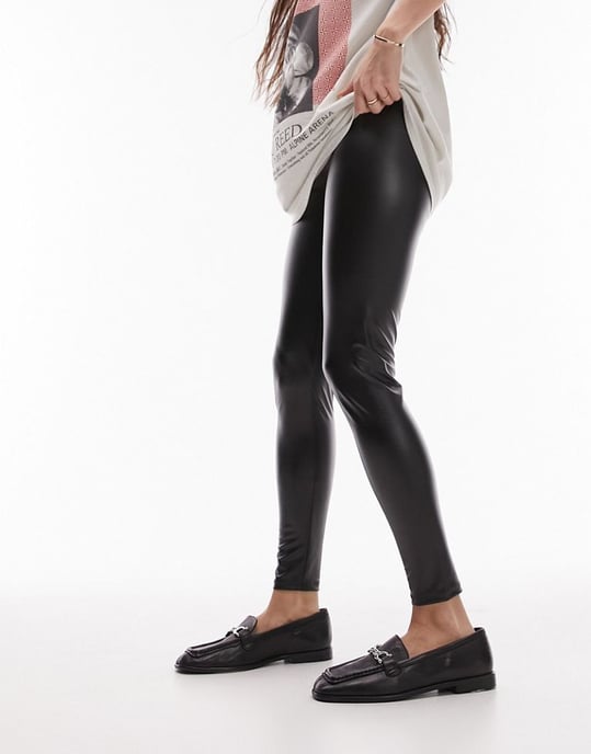 Topshop faux leather legging in black - Image 2