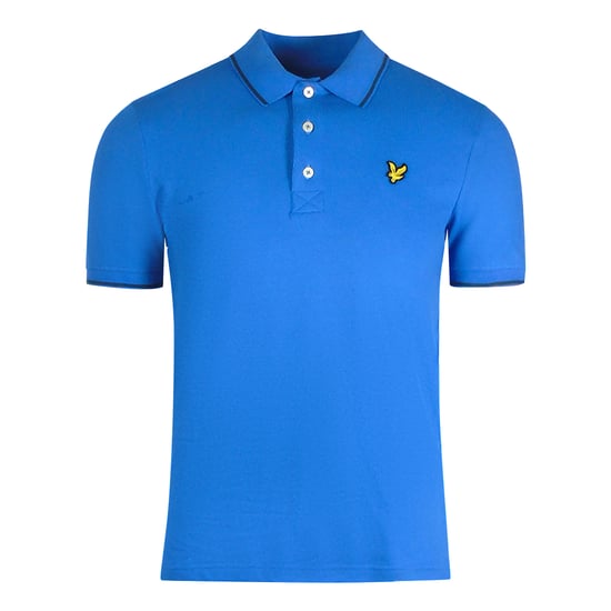 Lyle & Scott Tipped Collar Spring Blue Polo Shirt - Image 1