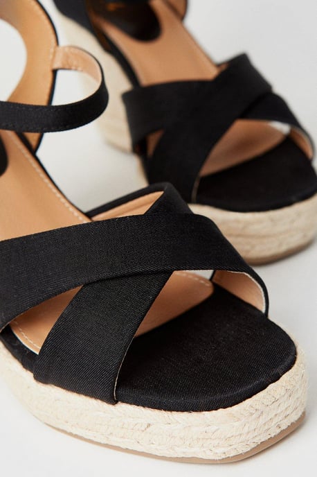 Roma Cross Strap Wedges