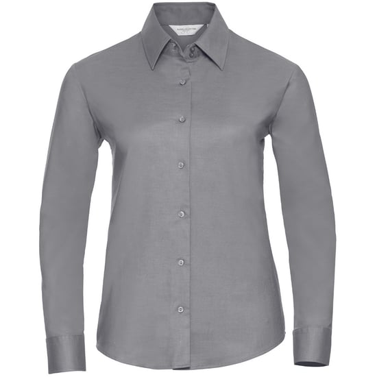 Russell Collectie Dames/Dames Lange Mouw Easy Care Oxford Shirt (Zilver) - Image 1