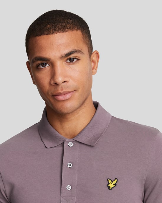 Heren Plain Polo Shirt i Rosa - Image 4