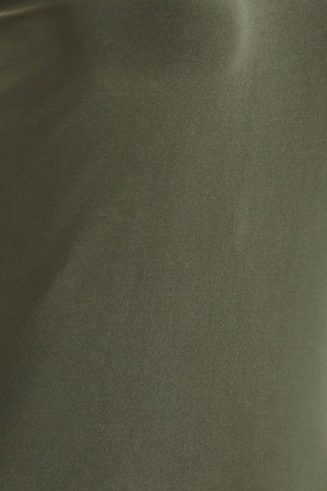 Khaki High Neck Midaxi Dress