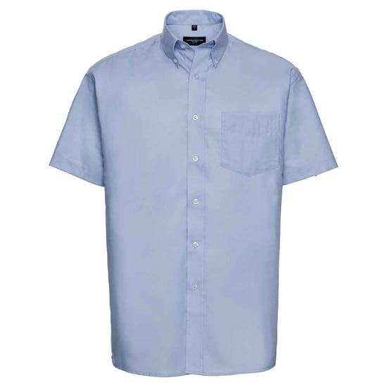 Russell Collection Heren Klassiek Oxford Overhemd met Korte Mouwen (Oxford Blauw) - Image 1