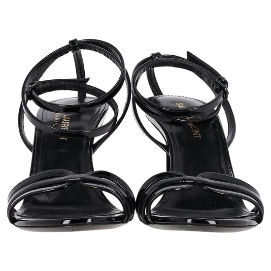 Saint Laurent Ankle Strap Sandals in Black Patent Leather - Image 3