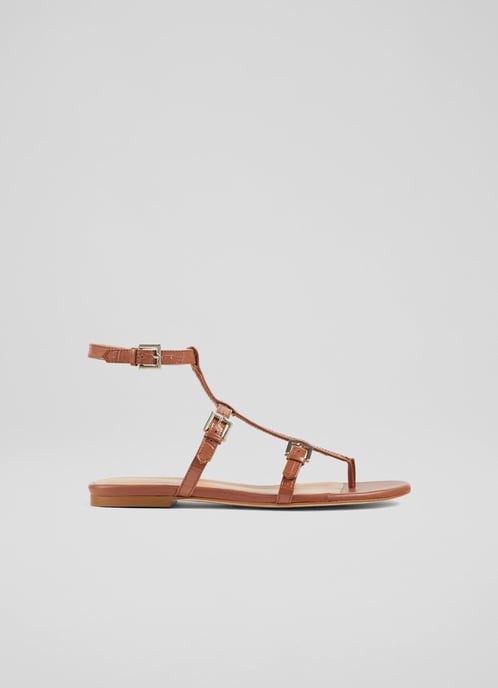 LK Bennett Leah Flat Sandals, Rosewood