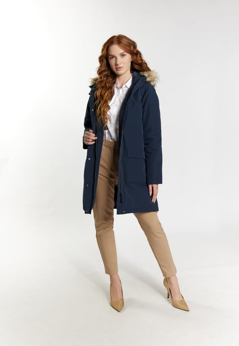 Dreimaster Winterparka met imitatiebont Dames nachtblauw - Image 2