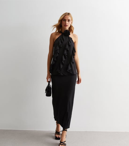 Ruffle Detail Halter Neck Top