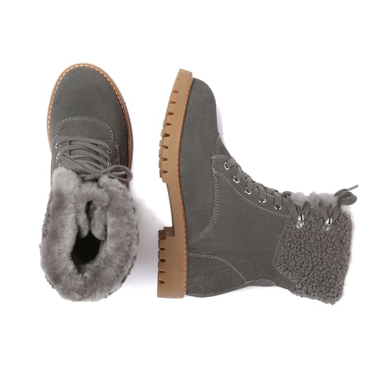 EVER AU Women Sittella Fashion Chunky Boots - Grey