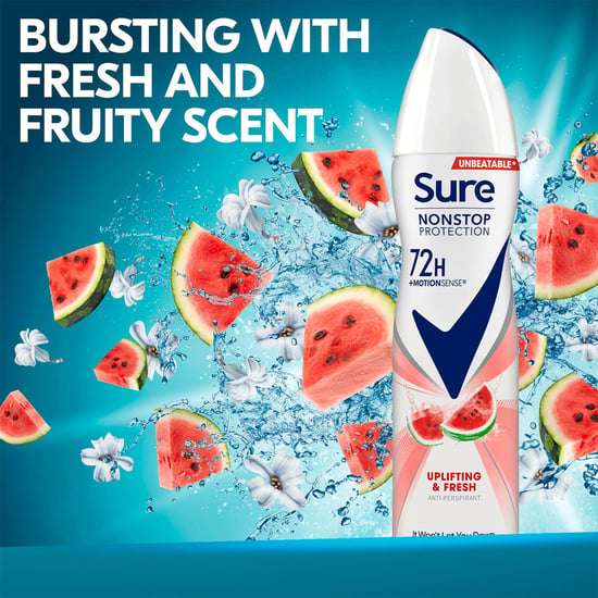 Sure Women Antiperspirant 72H Nonstop Protection Deo Uplifting&Fresh 150ml, 6pk