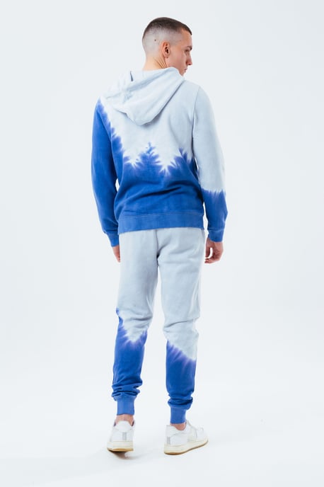 Hype Grey Navy Tie Dye Scribble Logo Men'S Pullover Hoodie